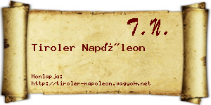 Tiroler Napóleon névjegykártya